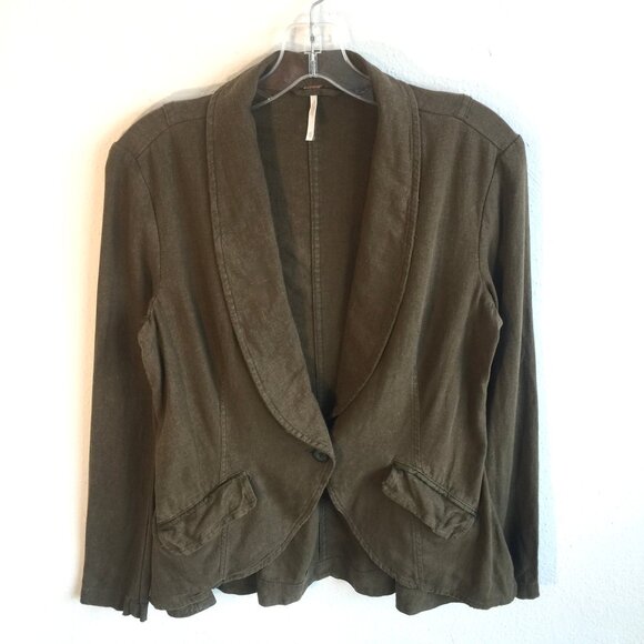 FREE PEOPLE Spring Summer Linen Jacket Size XS - Picture 2 of 6